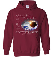 Load image into Gallery viewer, Gildan Heavy Blend Hoodie Mexican Riviera Solar Eclipse Cruise White Font 1
