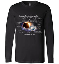 Load image into Gallery viewer, Canvas Long Sleeve T-Shirt The Emerald Princess Ocean to Ocean Total Solar Eclipse Cruise
