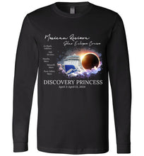 Load image into Gallery viewer, Canvas Long Sleeve T-Shirt Mexican Riviera Solar Eclipse Cruise White Font 1
