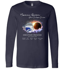 Load image into Gallery viewer, Canvas Long Sleeve T-Shirt Mexican Riviera Solar Eclipse Cruise Original White Font

