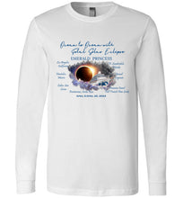 Load image into Gallery viewer, Canvas Long Sleeve T-Shirt The Emerald Princess Ocean to Ocean Total Solar Eclipse Cruise
