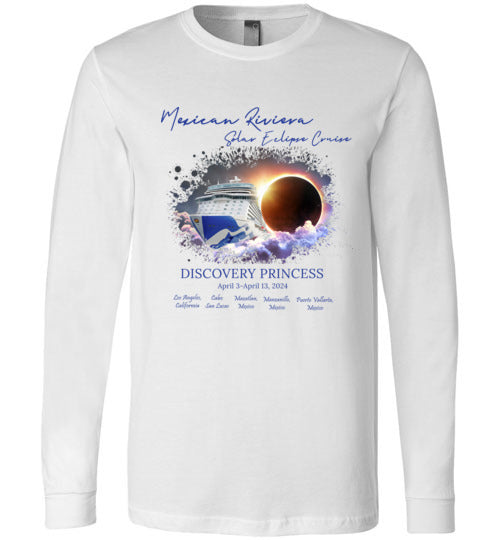 Canvas Long Sleeve T-Shirt Mexican Riviera Solar Eclipse Cruise Original Dark Font