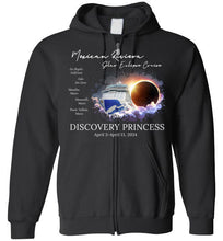 Load image into Gallery viewer, Gildan Zip Hoodie Mexican Riviera Solar Eclipse Cruise White Font 1
