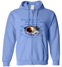 Load image into Gallery viewer, Gildan Zip Hoodie The Emerald Princess Ocean to Ocean Total Solar Eclipse Cruise
