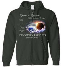 Load image into Gallery viewer, Gildan Zip Hoodie Mexican Riviera Solar Eclipse Cruise White Font 1
