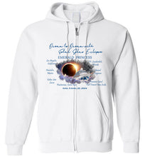 Load image into Gallery viewer, Gildan Zip Hoodie The Emerald Princess Ocean to Ocean Total Solar Eclipse Cruise
