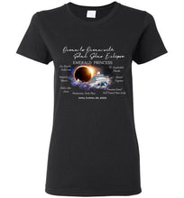 Load image into Gallery viewer, Gildan Ladies Short Sleeve T-Shirt The Emerald Princess Ocean to Ocean Total Solar Eclipse Cruise
