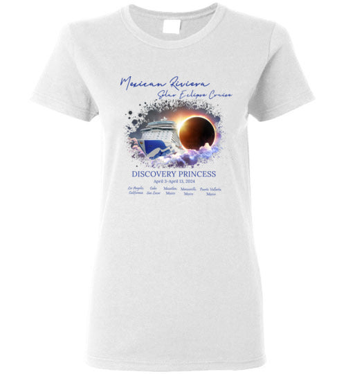 Gildan Ladies Short-Sleeve  Mexican Riviera Solar Eclipse Cruise Original Dark Font