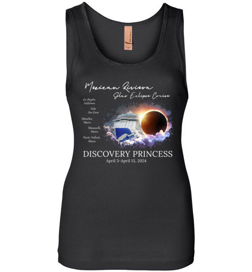 Next Level Womens Jersey Tank Mexican Riviera Solar Eclipse Cruise White Font 1