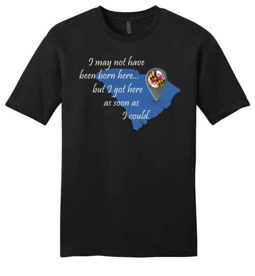 Not Born Here Maryland District Young Mens Very Important Tee
