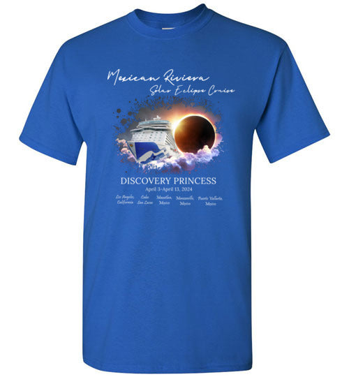 Gildan Short-Sleeve T-Shirt Mexican Riviera Solar Eclipse Cruise Original White Font