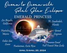 Load image into Gallery viewer, District Made Ladies Perfect Weight T-Shirt The Emerald Princess Ocean to Ocean Total Solar Eclipse Cruise
