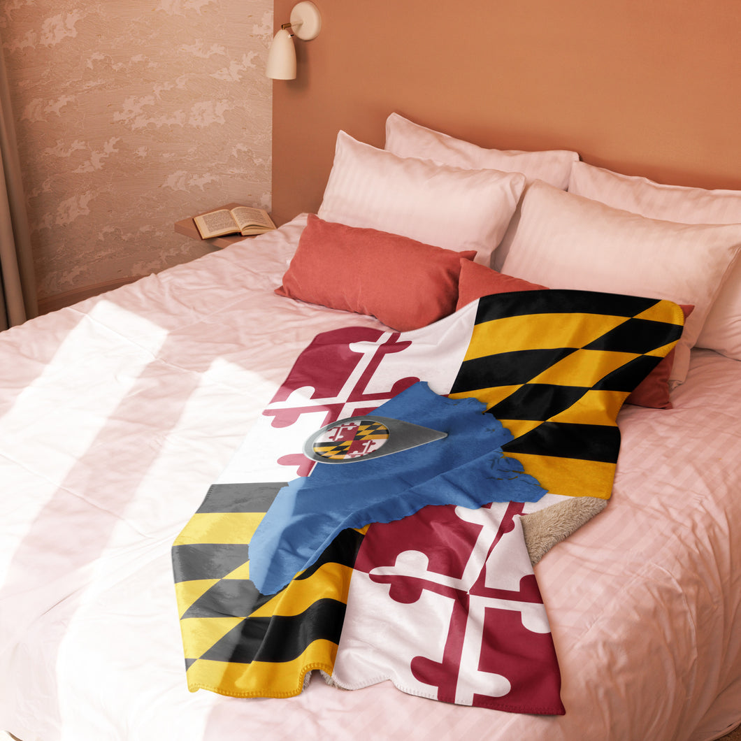 Not Born Here Maryland Sherpa blanket