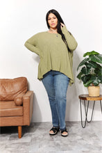 Load image into Gallery viewer, HEYSON Full Size Oversized Super Soft Rib Layering Top with a Sharkbite Hem and Round Neck
