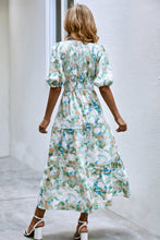 Load image into Gallery viewer, V-Neck Balloon Sleeve Smocked Midi Dress

