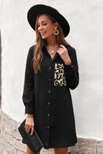 Load image into Gallery viewer, Leopard Patch Textured Shirt Dress
