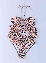Load image into Gallery viewer, Animal Print Halter Neck One-Piece Swimsuit
