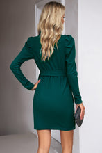Load image into Gallery viewer, Tie Waist Long Puff Sleeve Dress
