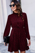 Load image into Gallery viewer, Printed Mock Neck Long Sleeve Midi Dress
