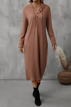 Load image into Gallery viewer, Buttoned Long Sleeve Hooded Dress
