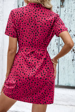 Load image into Gallery viewer, Dotted Short Sleeve Tie Belt Dress
