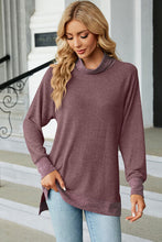 Load image into Gallery viewer, Slit Mock Neck Long Sleeve T-Shirt
