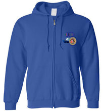 Load image into Gallery viewer, Gildan Zip Hoodie--Carnival Mardi Gras Sailabration Front Only

