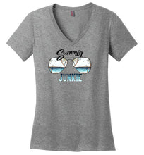 Load image into Gallery viewer, District Made Ladies Perfect Weight V-Neck--Summer Junkie
