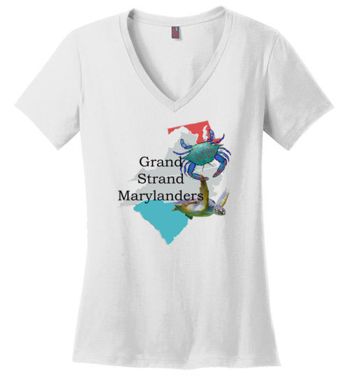 District Made Ladies Perfect Weight V-Neck--Grand Strand Marylanders
