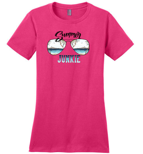 District Made Ladies Perfect Weight T-Shirt--Summer Junkie
