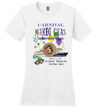 Load image into Gallery viewer, District Made Ladies Perfect Weight T-Shirt--Carnival Mardi Gras Sailabration Porthole shirt

