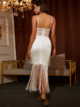 Load image into Gallery viewer, Fringe Detail Sweetheart Neck Cami Dress
