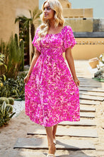 Load image into Gallery viewer, Floral Square Neck Tiered Midi Dress

