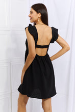 Load image into Gallery viewer, Culture Code Sunny Days Full Size Empire Line Ruffle Sleeve Dress in Black
