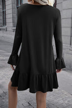 Load image into Gallery viewer, V-Neck Flounce Sleeve Ruffle Hem Mini Dress
