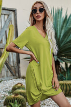 Load image into Gallery viewer, Twisted V-Neck Short Sleeve Dress
