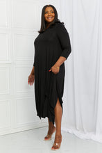 Load image into Gallery viewer, Celeste Good Days Full Size Round Neck Midi Dress in Black
