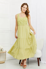 Load image into Gallery viewer, HEYSON Summer Dream Crochet Midi Dress in Lime
