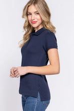 Load image into Gallery viewer, ACTIVE BASIC Full Size Classic Short Sleeve Polo Top
