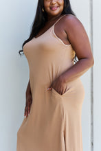 Load image into Gallery viewer, Ninexis Good Energy Full Size Cami Side Slit Maxi Dress in Camel
