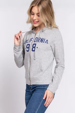 Load image into Gallery viewer, ACTIVE BASIC CALIFORNIA Zip Up Drawstring Long Sleeve Hoodie
