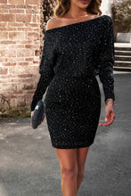 Load image into Gallery viewer, Sequin Off-Shoulder Mini Dress
