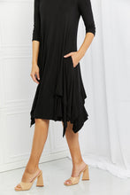 Load image into Gallery viewer, Celeste Good Days Full Size Round Neck Midi Dress in Black
