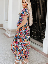 Load image into Gallery viewer, Printed V-Neck Short Sleeve Maxi Dress
