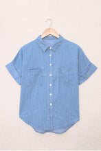 Load image into Gallery viewer, Button Front Collared Short Sleeve Shirt

