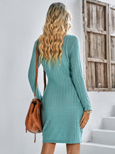 Load image into Gallery viewer, Tied Round Neck Long Sleeve Mini Dress
