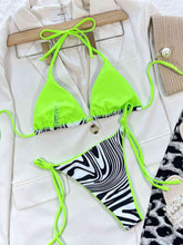 Load image into Gallery viewer, Zebra Print Halter Neck Bikini Set
