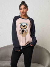 Load image into Gallery viewer, Bear Graphic Raglan Sleeve Sweatshirt
