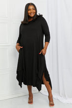 Load image into Gallery viewer, Celeste Good Days Full Size Round Neck Midi Dress in Black
