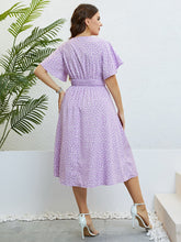 Load image into Gallery viewer, Plus Size Printed Smocked Waist Surplice Dress

